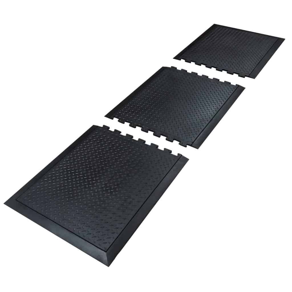 FM9E ComfortTREAD Diamond-Plate Anti-Fatigue ESD Mat - Interlocking End Piece - Image 2