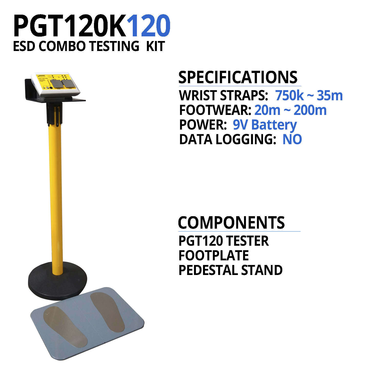 PGT120K120 ESD Tester, Non Data Logging, Pedestal Stand - Image 2