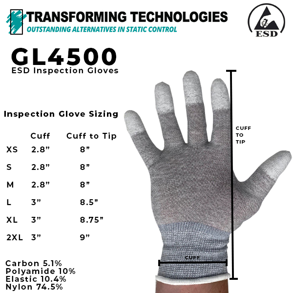 GL4500 - ESD Nylon Inspection Gloves - Uncoated - Image 5
